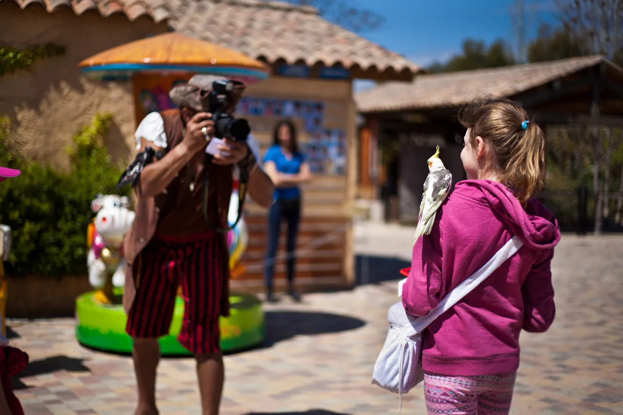 Espace photo en parc d'attractions
